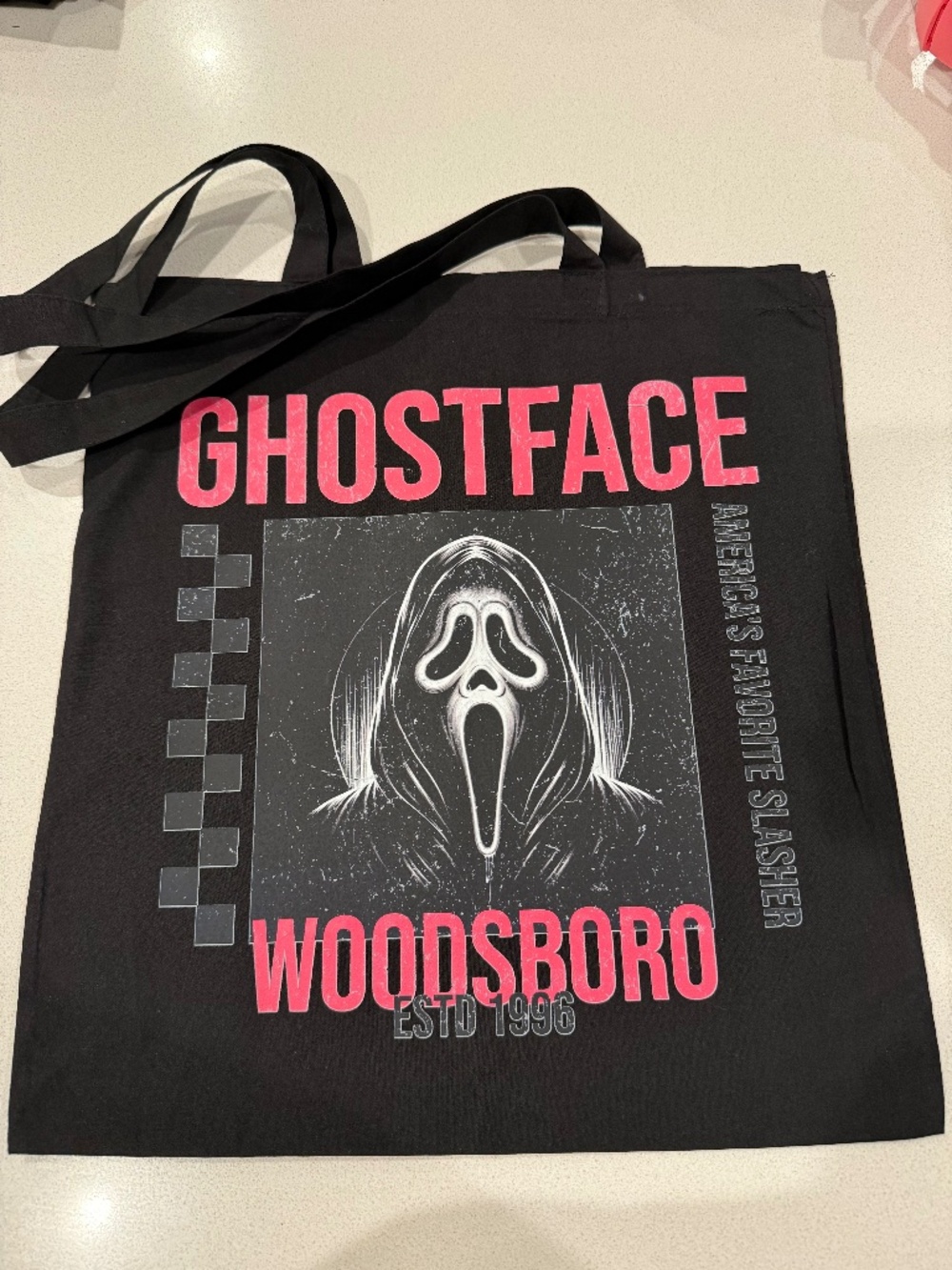 Scream's Ghostface Black Canvas Tote Bag